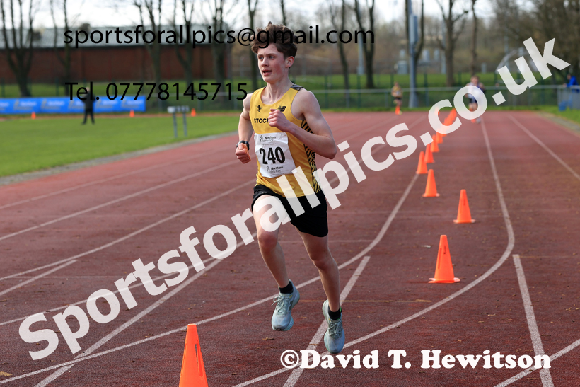 Boys Under-15s Young Athletes 5k, 2026 Northern Mens 12 and Womens 6 Stage Road Relays and Young Athletes 5k, Sheepmount Stadium, Carlisle. Photo: David T. Hewitson/Sports for All Pics